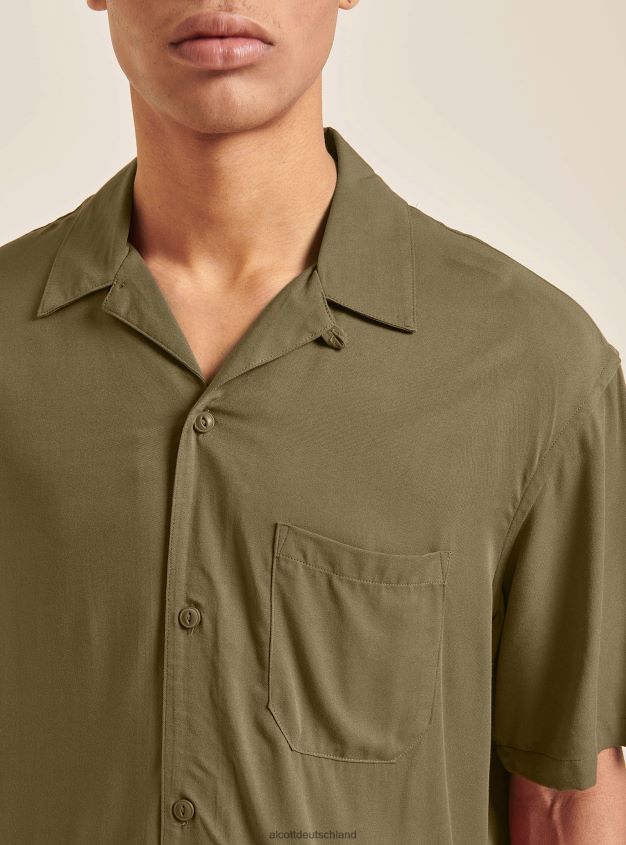 Kleidung de Alcott Männer Kurzarmhemd mit Bowlingkragen c322 bordeaux 88J68R1088