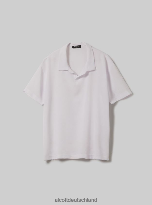 Kleidung de Alcott Männer Poloshirt aus Krepp wh2 weiß 88J68R959