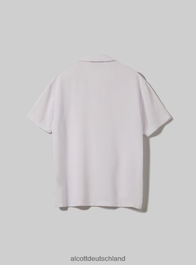 Kleidung de Alcott Männer Poloshirt aus Krepp wh2 weiß 88J68R959