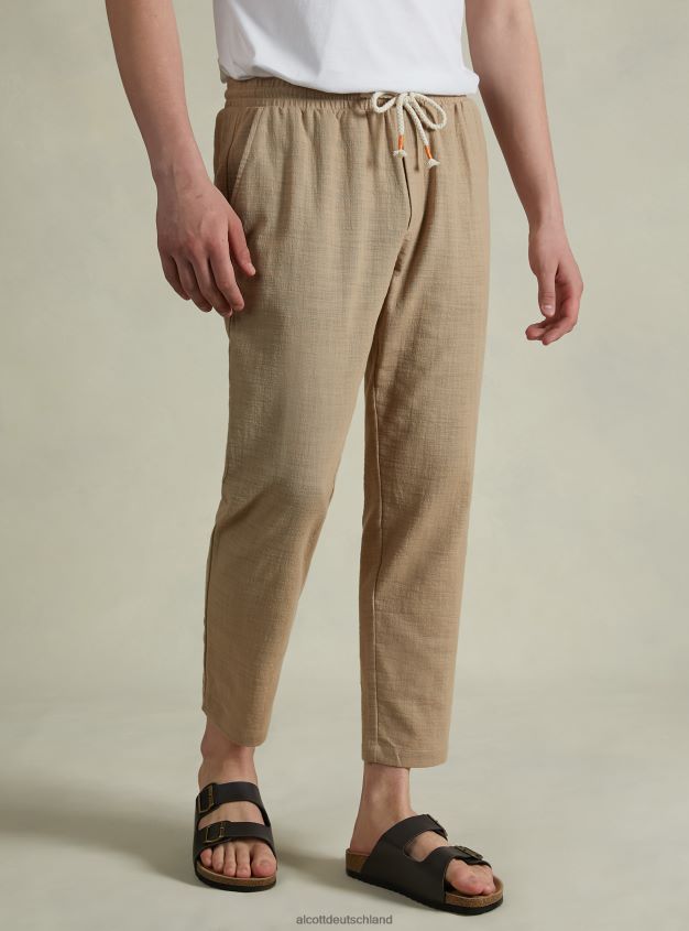 Kleidung de Alcott Männer Baumwollhose mit Kordelzug in der Taille wh1 naturweiß 88J68R1170