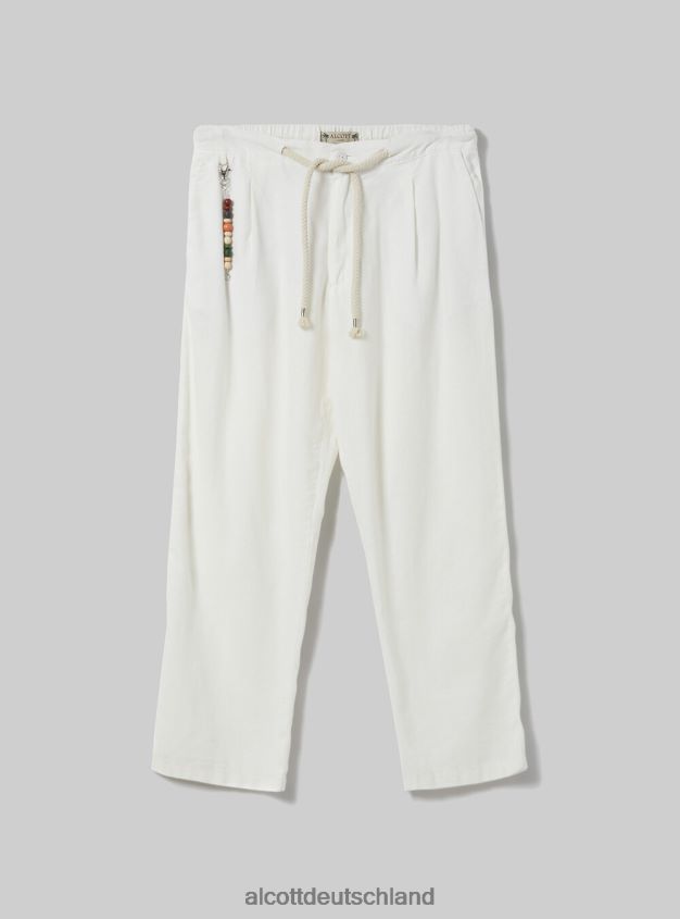 Kleidung de Alcott Männer Hose aus Leinenmischung mit Kordelzug in der Taille bg2 beige mittel 88J68R611