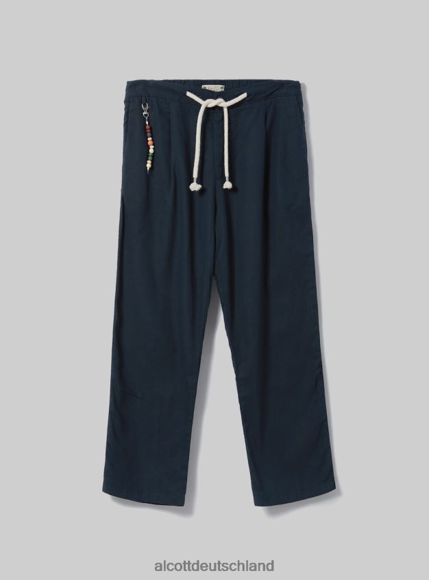 Kleidung de Alcott Männer Hose aus Leinenmischung mit Kordelzug in der Taille bg2 beige mittel 88J68R831