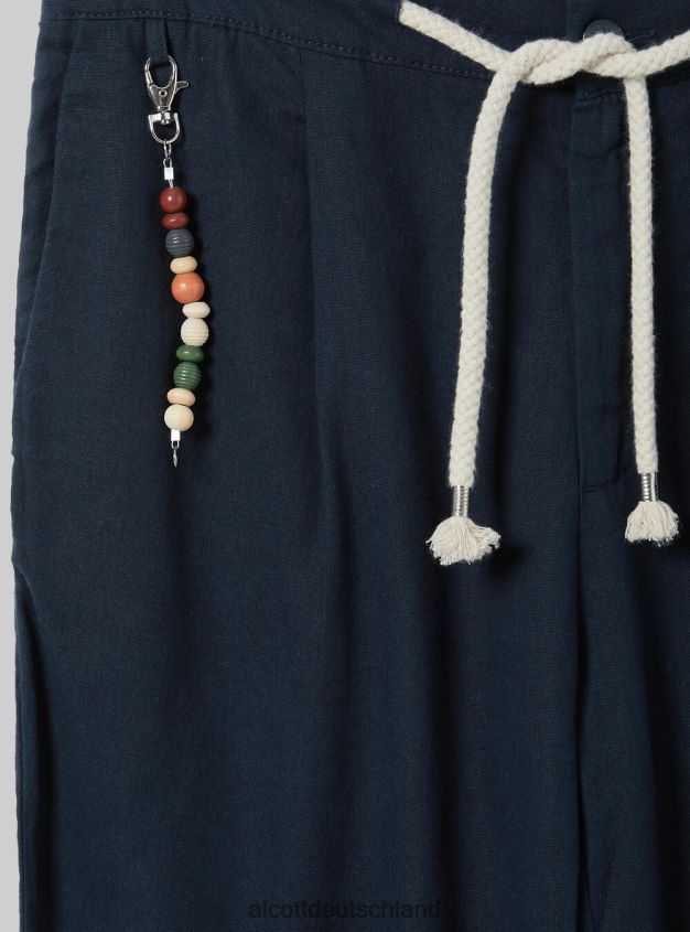 Kleidung de Alcott Männer Hose aus Leinenmischung mit Kordelzug in der Taille bg2 beige mittel 88J68R831