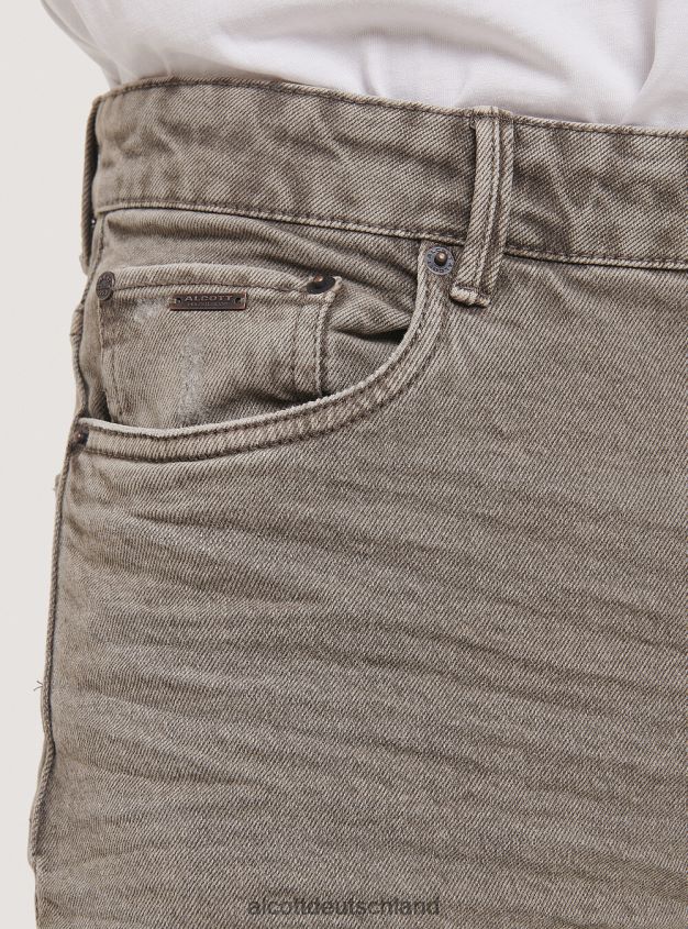 Kleidung de Alcott Männer Hose aus Stretch-Twill-Baumwolle Schwarz 88J68R1119