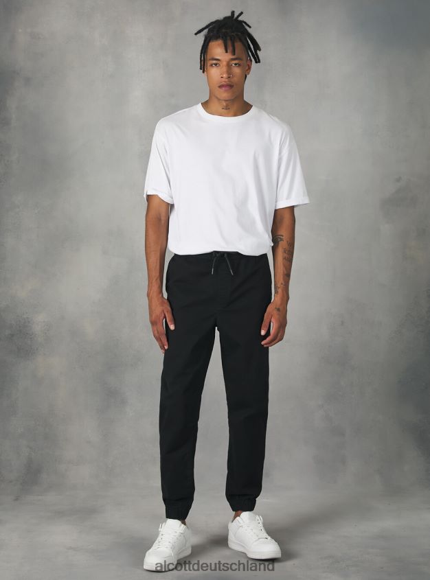 Kleidung de Alcott Männer Jogginghose aus Baumwolle mit elastischem Band und Kordelzug ky2 kaky mittel 88J68R895