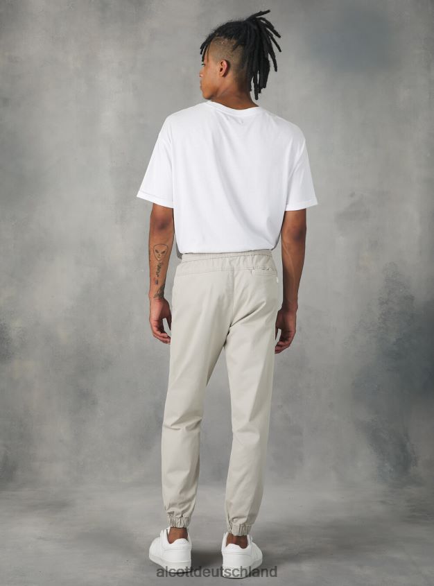 Kleidung de Alcott Männer Jogginghose aus Baumwolle mit elastischem Band und Kordelzug ky2 kaky mittel 88J68R979