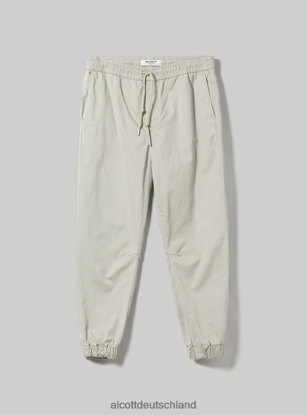 Kleidung de Alcott Männer Jogginghose aus Baumwolle mit elastischem Band und Kordelzug ky2 kaky mittel 88J68R979