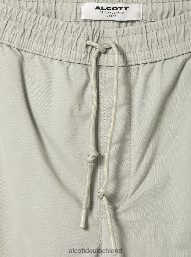 Kleidung de Alcott Männer Jogginghose aus Baumwolle mit elastischem Band und Kordelzug ky2 kaky mittel 88J68R979