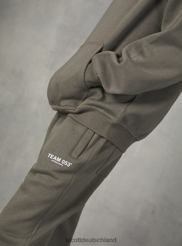 Kleidung de Alcott Männer Jogginghose mit Team 053-Aufdruck bg1 beige dunkel 88J68R769