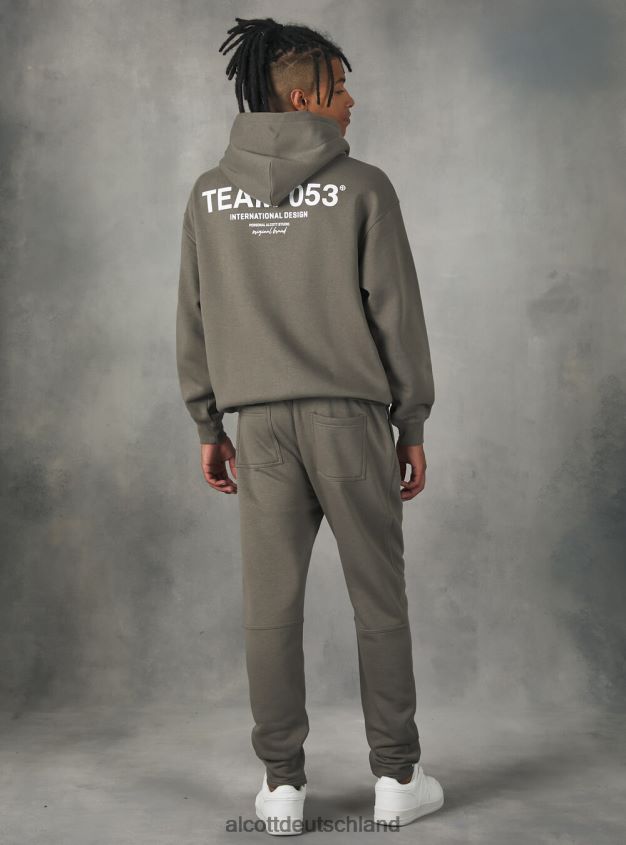 Kleidung de Alcott Männer Jogginghose mit Team 053-Aufdruck bg1 beige dunkel 88J68R769