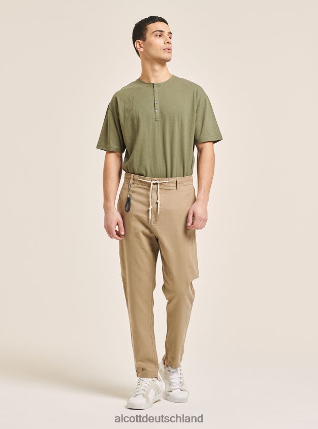 Kleidung de Alcott Männer Schnürhose aus Leinenmischung c017 weiß 88J68R1072