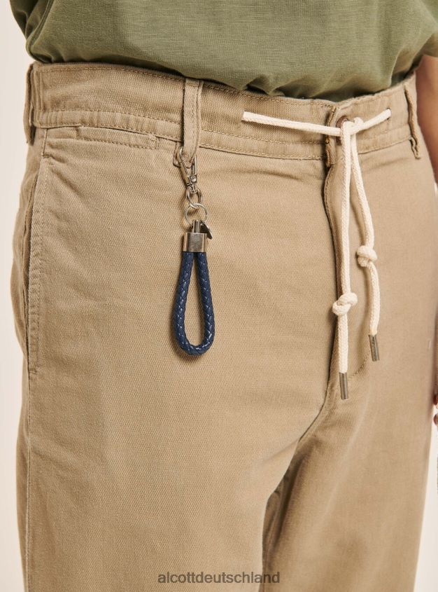 Kleidung de Alcott Männer Schnürhose aus Leinenmischung c017 weiß 88J68R1072