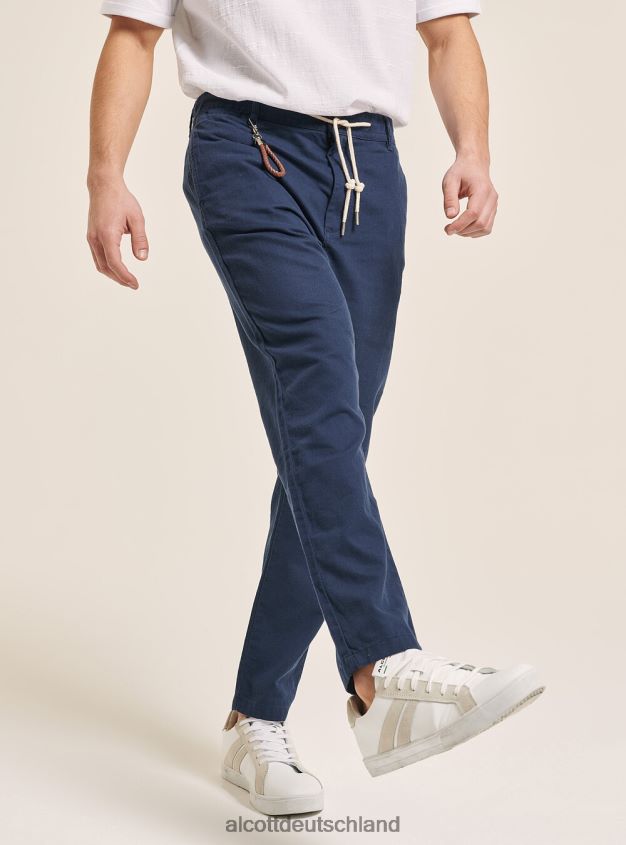 Kleidung de Alcott Männer Schnürhose aus Leinenmischung c017 weiß 88J68R605