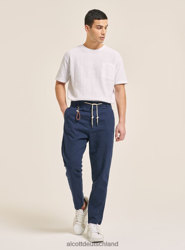 Kleidung de Alcott Männer Schnürhose aus Leinenmischung c017 weiß 88J68R605