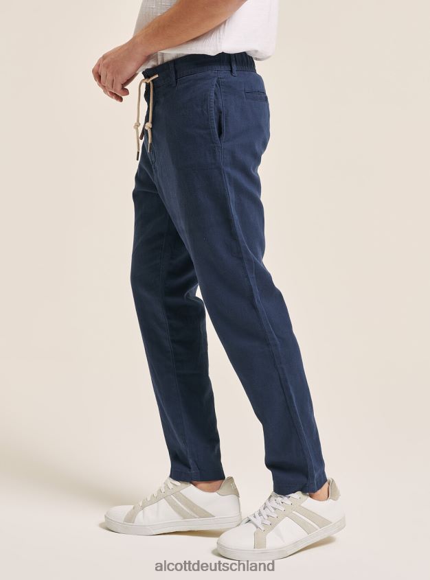 Kleidung de Alcott Männer Schnürhose aus Leinenmischung c017 weiß 88J68R605