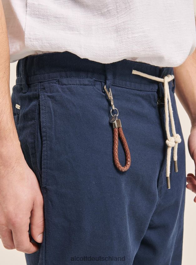 Kleidung de Alcott Männer Schnürhose aus Leinenmischung c017 weiß 88J68R605