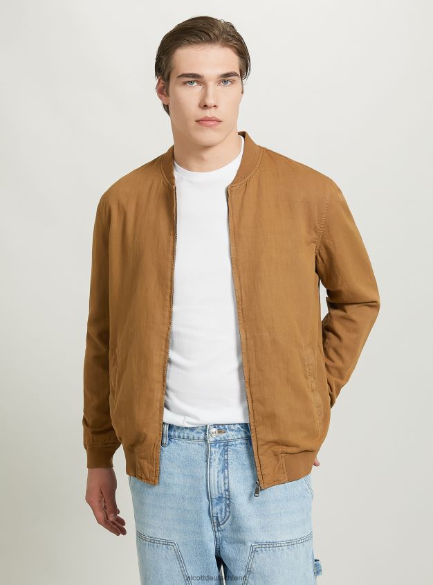 Kleidung de Alcott Männer Bomberjacke aus Leinen Blau 88J68R741