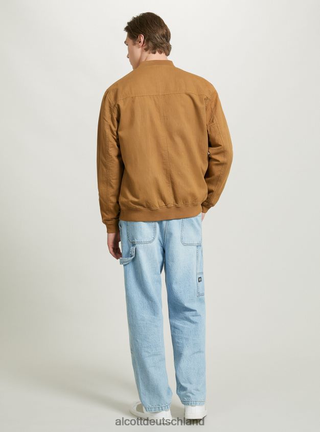 Kleidung de Alcott Männer Bomberjacke aus Leinen Blau 88J68R741
