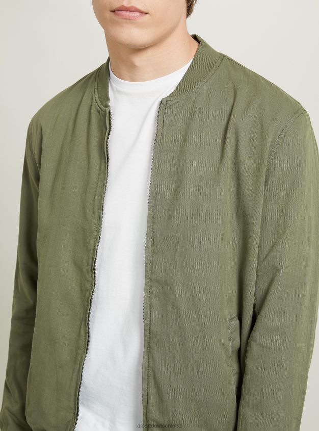 Kleidung de Alcott Männer Bomberjacke aus Leinen Blau 88J68R869