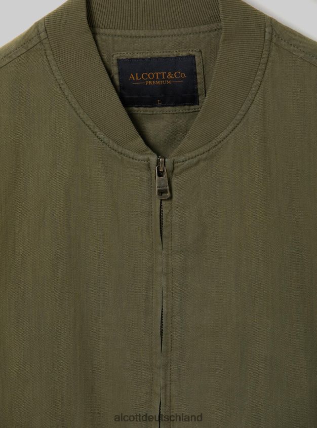 Kleidung de Alcott Männer Bomberjacke aus Leinen Blau 88J68R869