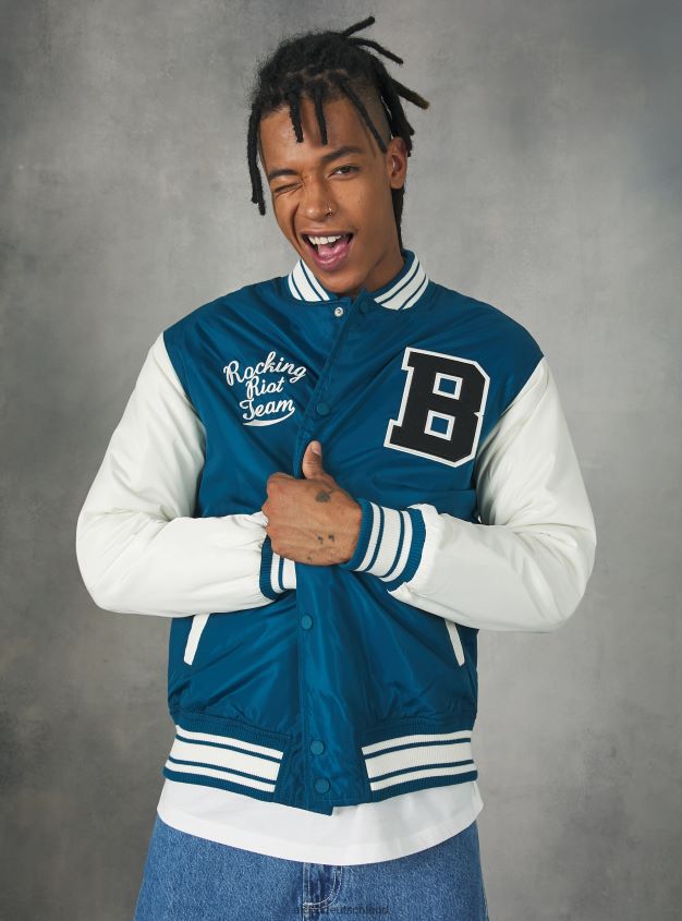 Kleidung de Alcott Männer Bomberjacke im College-Stil mit recycelter Wattierung bk1 schwarz 88J68R752