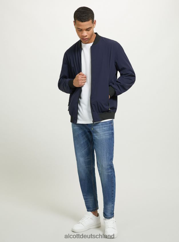 Kleidung de Alcott Männer Jacke mit gerippten Details Schwarz 88J68R896