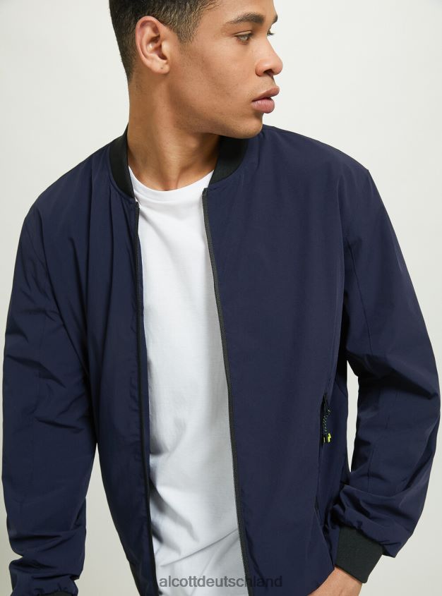 Kleidung de Alcott Männer Jacke mit gerippten Details Schwarz 88J68R896