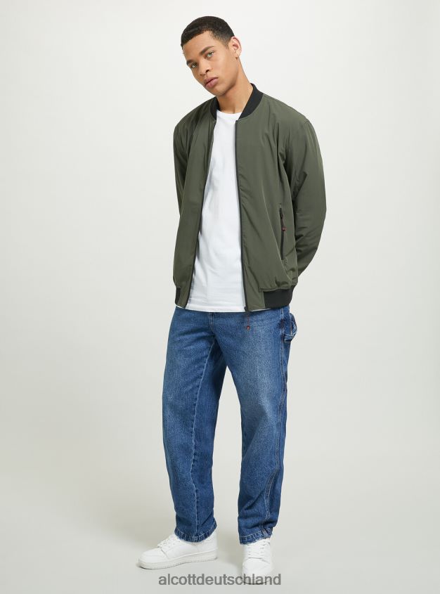 Kleidung de Alcott Männer Jacke mit gerippten Details Schwarz 88J68R964