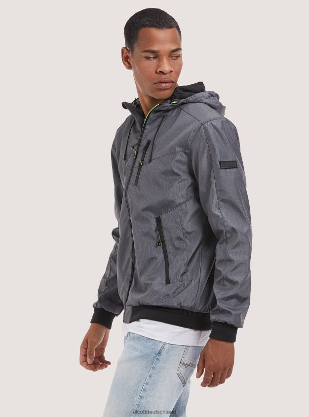 Kleidung de Alcott Männer winddichte Bomberjacke mit Kapuze bk1 schwarz 88J68R728