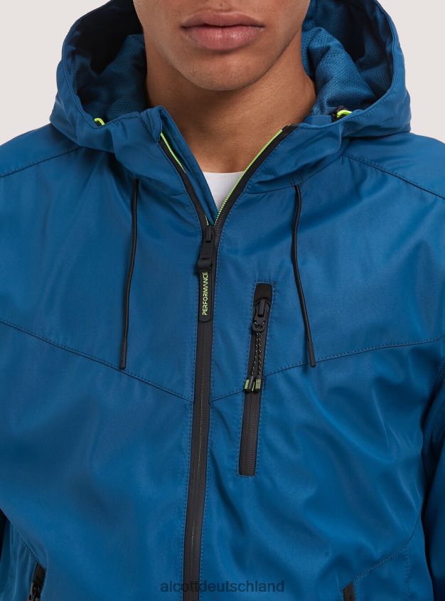 Kleidung de Alcott Männer winddichte Bomberjacke mit Kapuze bk1 schwarz 88J68R783