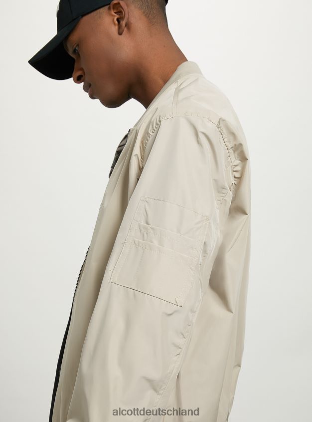 Kleidung de Alcott Männer winddichte Bomberjacke mit normaler Passform ky2 kaky mittel 88J68R1024
