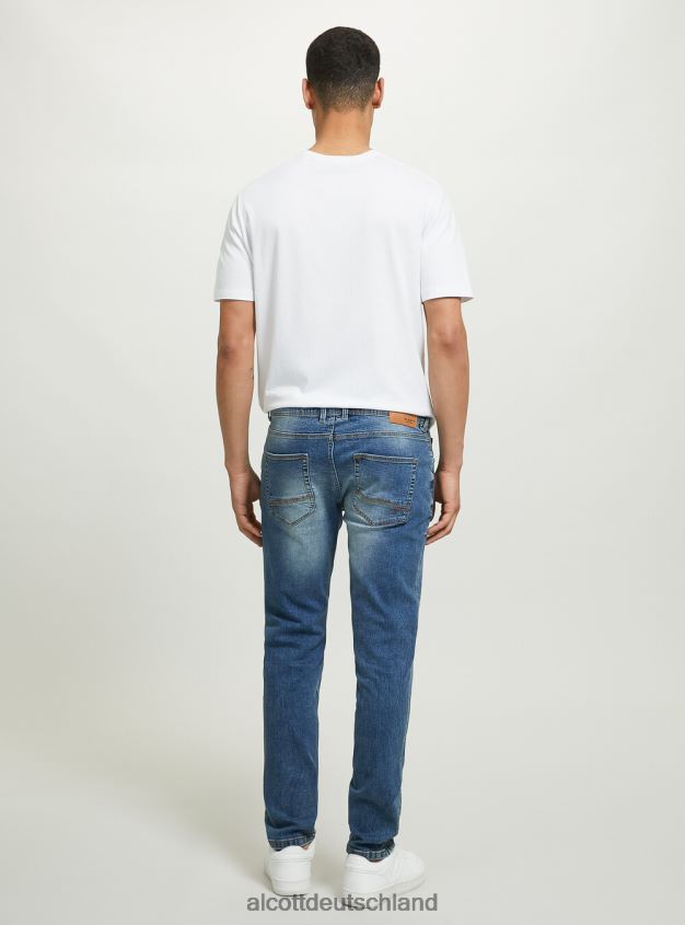 Kleidung de Alcott Männer Skinny-Fit-Jeans aus Stretch-Denim d002 mitteldunkelblau 88J68R1152