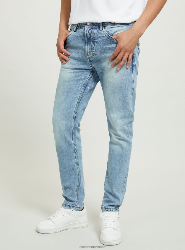 Kleidung de Alcott Männer Slim-Fit-Jeans aus Baumwolle d003 mittelblau 88J68R684