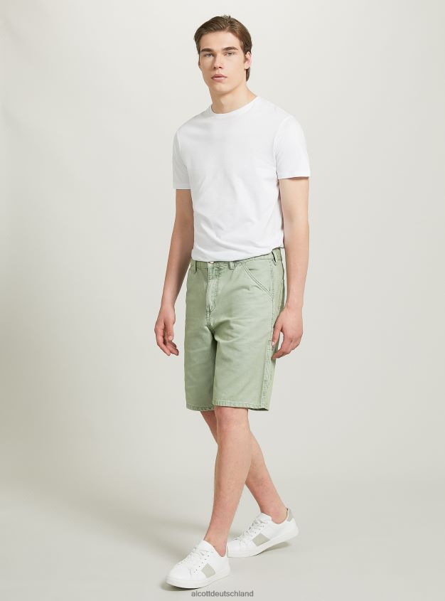 Kleidung de Alcott Männer Bermuda-Leinwand-Zimmermann gn3 grünes Licht 88J68R1036