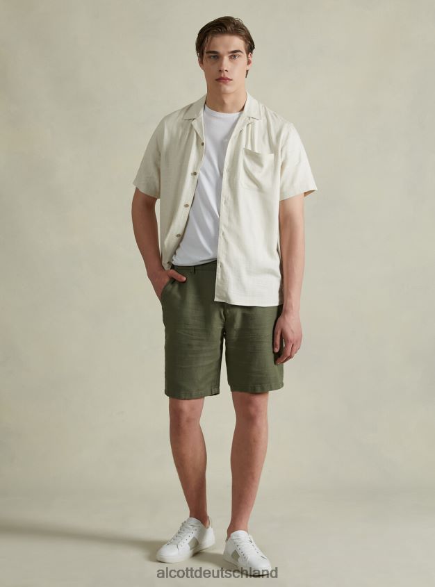 Kleidung de Alcott Männer Bermudashorts aus Leinenmischung mit Kordelzug in der Taille bg2 beige mittel 88J68R1094