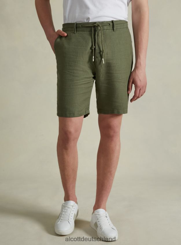 Kleidung de Alcott Männer Bermudashorts aus Leinenmischung mit Kordelzug in der Taille bg2 beige mittel 88J68R1094