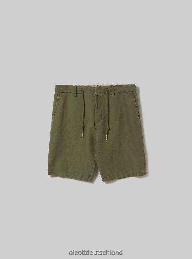 Kleidung de Alcott Männer Bermudashorts aus Leinenmischung mit Kordelzug in der Taille bg2 beige mittel 88J68R1094