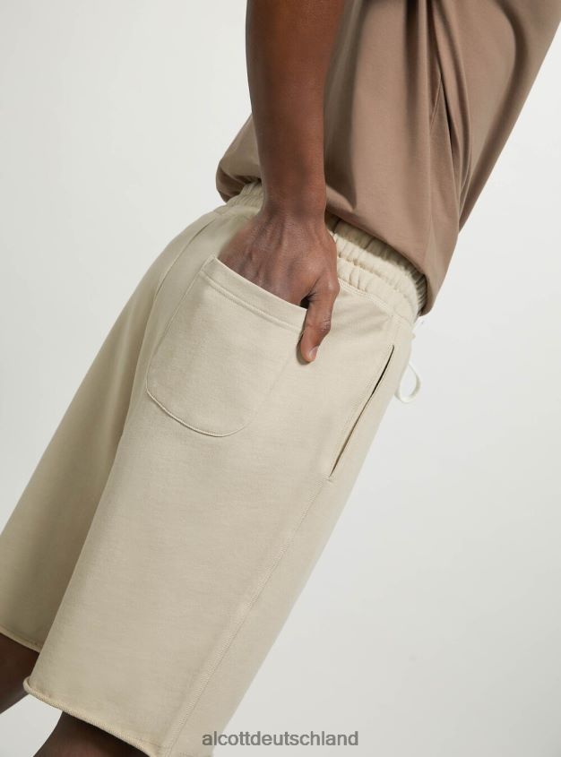 Kleidung de Alcott Männer Jogger-Bermudashorts aus Baumwolle bk1 schwarz 88J68R1061