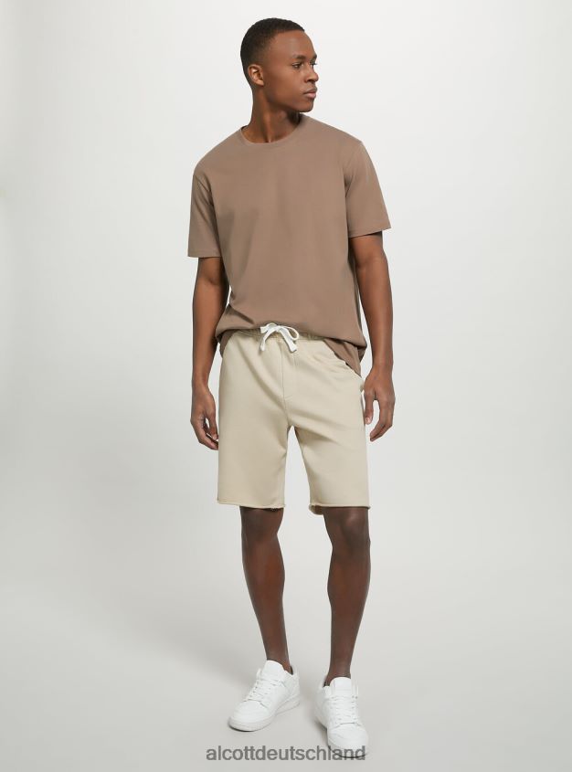 Kleidung de Alcott Männer Jogger-Bermudashorts aus Baumwolle bk1 schwarz 88J68R1061