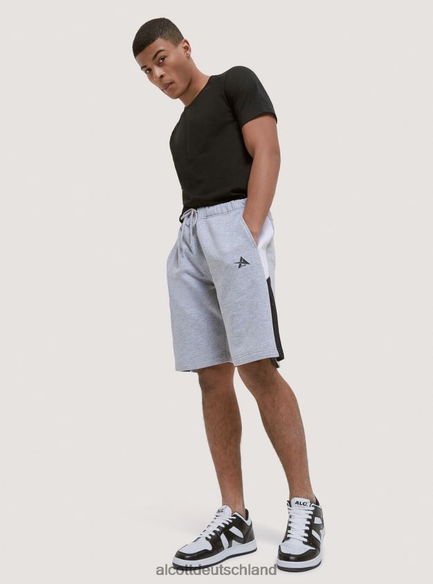 Kleidung de Alcott Männer Kurze Hose aus weicher Baumwolle mit Aufdruck Schwarz 88J68R1103