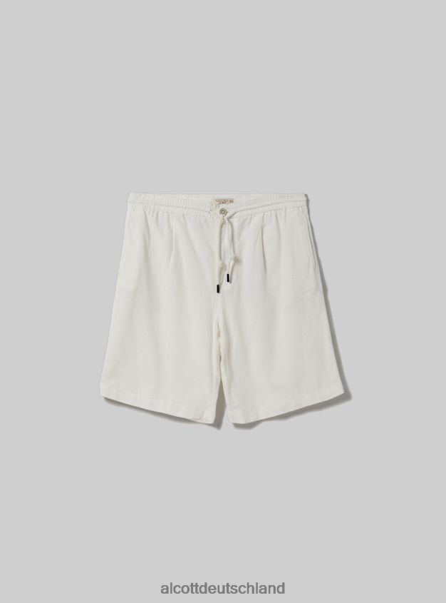 Kleidung de Alcott Männer Leinen-Bermudashorts mit Kordelzug wh2 weiß 88J68R798