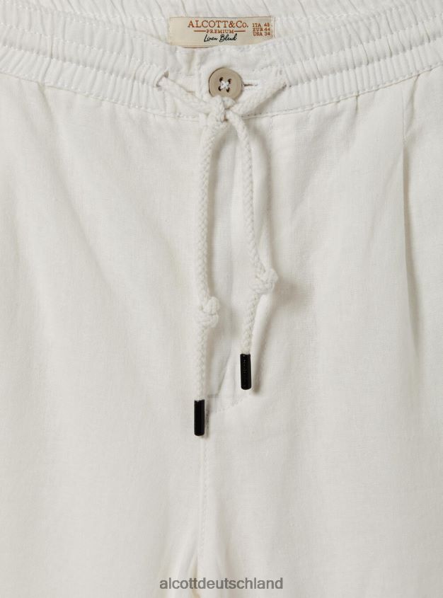 Kleidung de Alcott Männer Leinen-Bermudashorts mit Kordelzug wh2 weiß 88J68R798