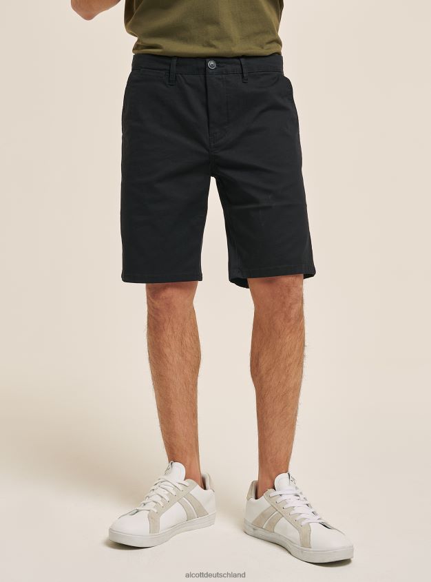 Kleidung de Alcott Männer Schlichte Bermudashorts aus Twill blaue Marine 88J68R601