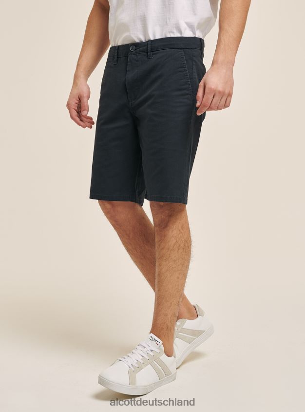 Kleidung de Alcott Männer Schlichte Bermudashorts aus Twill blaue Marine 88J68R606