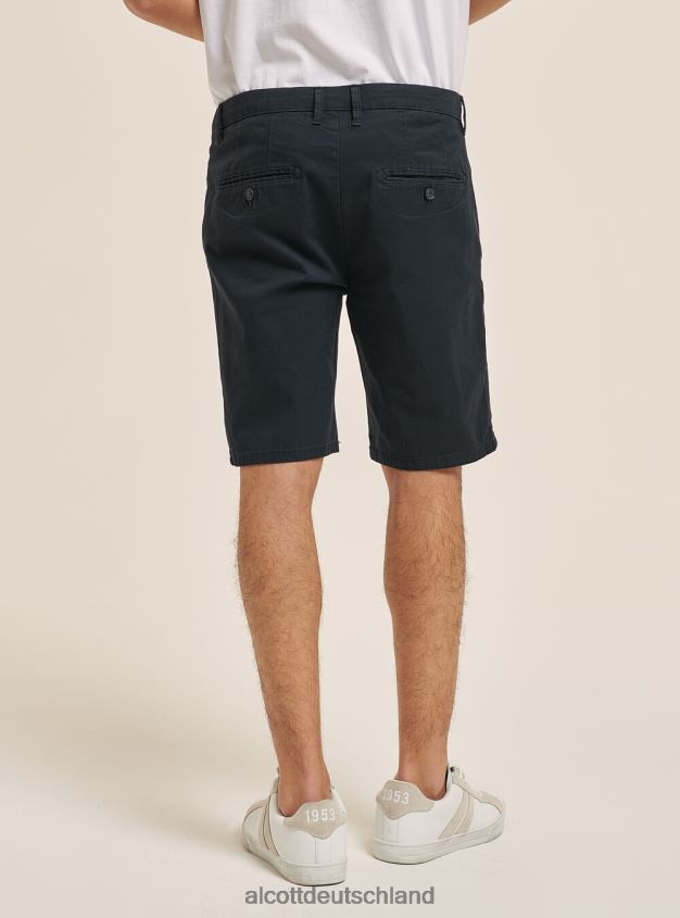 Kleidung de Alcott Männer Schlichte Bermudashorts aus Twill blaue Marine 88J68R606