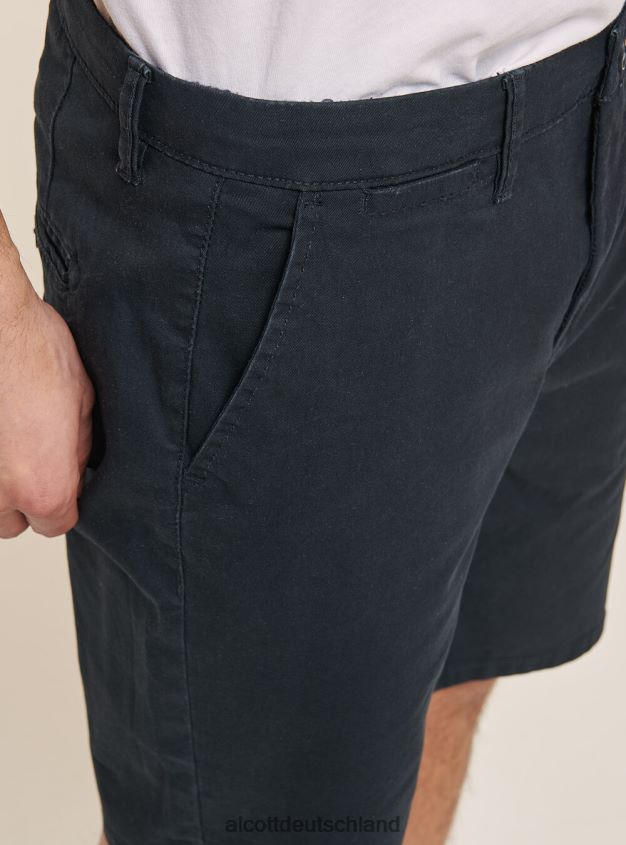 Kleidung de Alcott Männer Schlichte Bermudashorts aus Twill blaue Marine 88J68R606