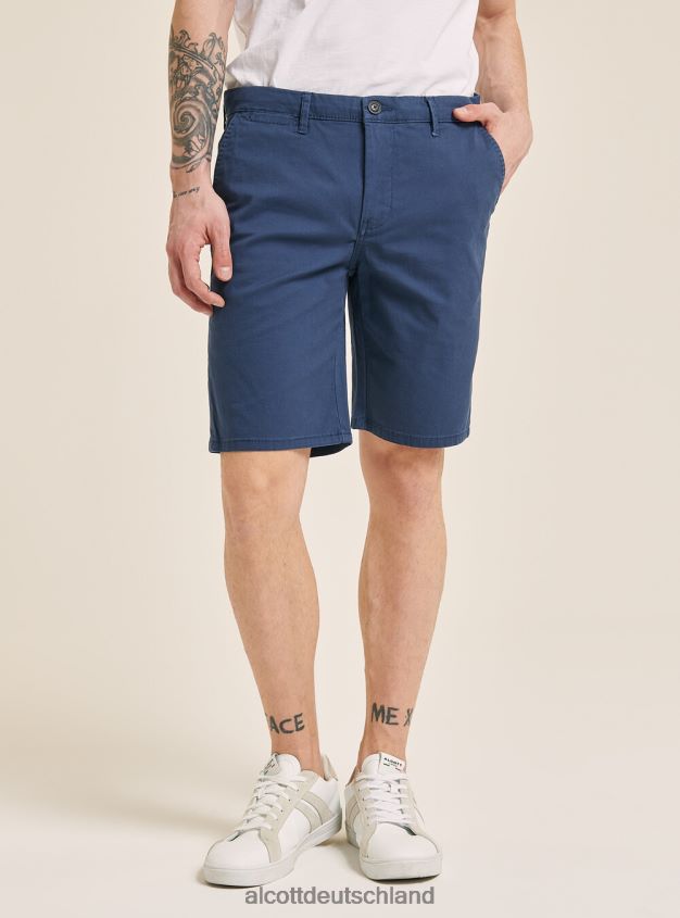 Kleidung de Alcott Männer Schlichte Bermudashorts aus Twill blaue Marine 88J68R946