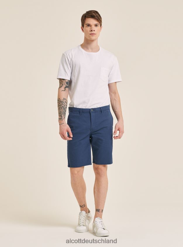 Kleidung de Alcott Männer Schlichte Bermudashorts aus Twill blaue Marine 88J68R946