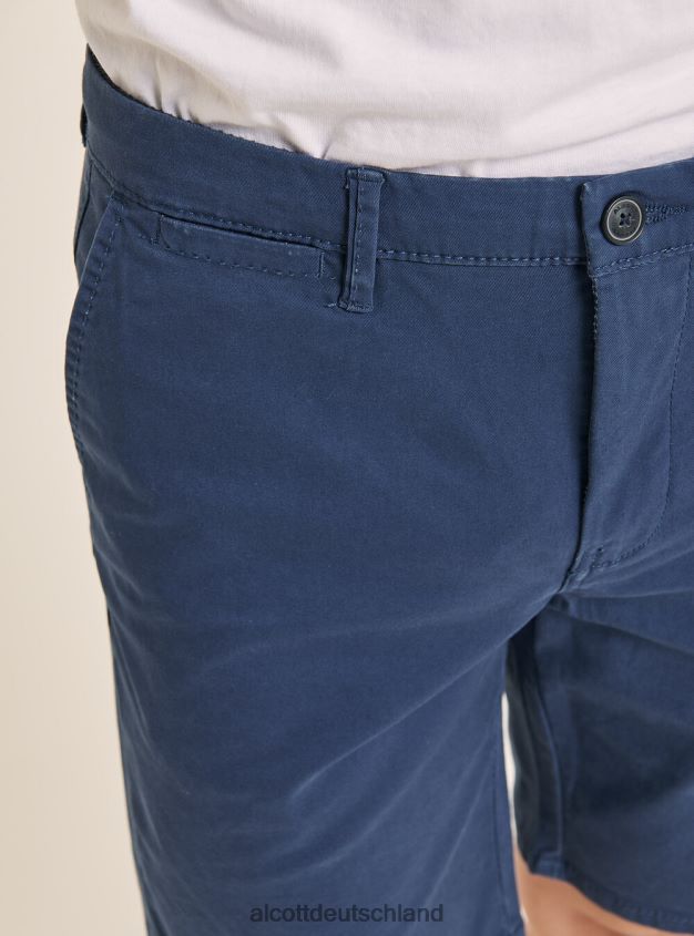 Kleidung de Alcott Männer Schlichte Bermudashorts aus Twill blaue Marine 88J68R946