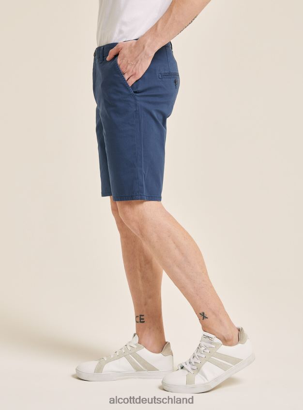 Kleidung de Alcott Männer Schlichte Bermudashorts aus Twill blaue Marine 88J68R946